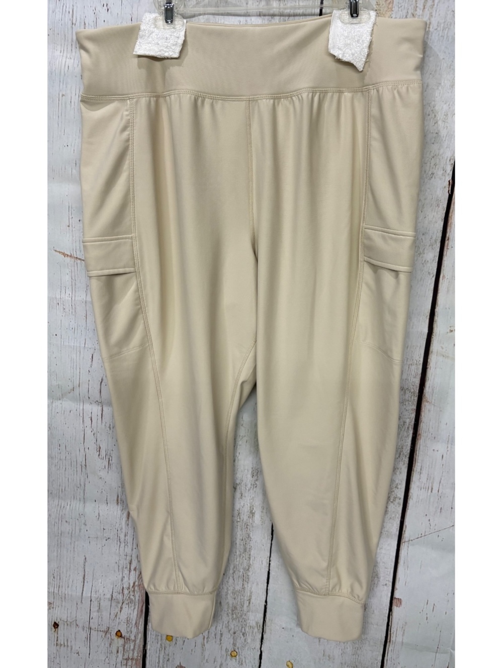 Old Navy Active Women’s Extra High-Rise Cream Joggers Brushed Interior Size XXL